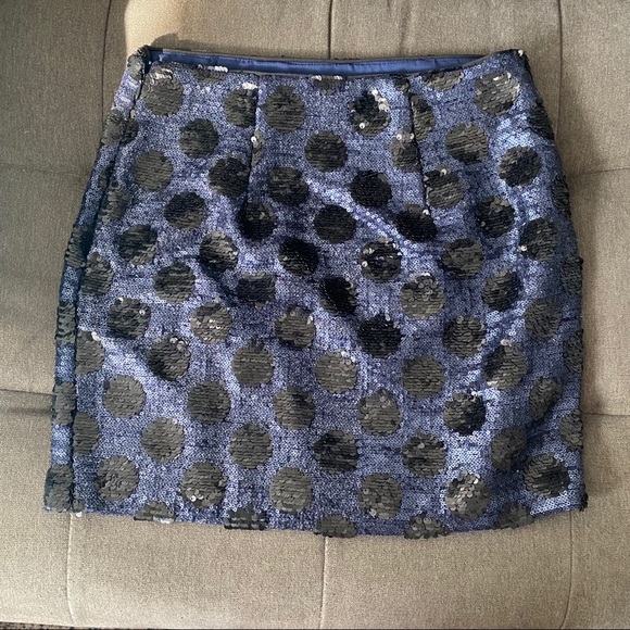 Madewell black/navy polka dot sequin mini skirt - Picture 4 of 6